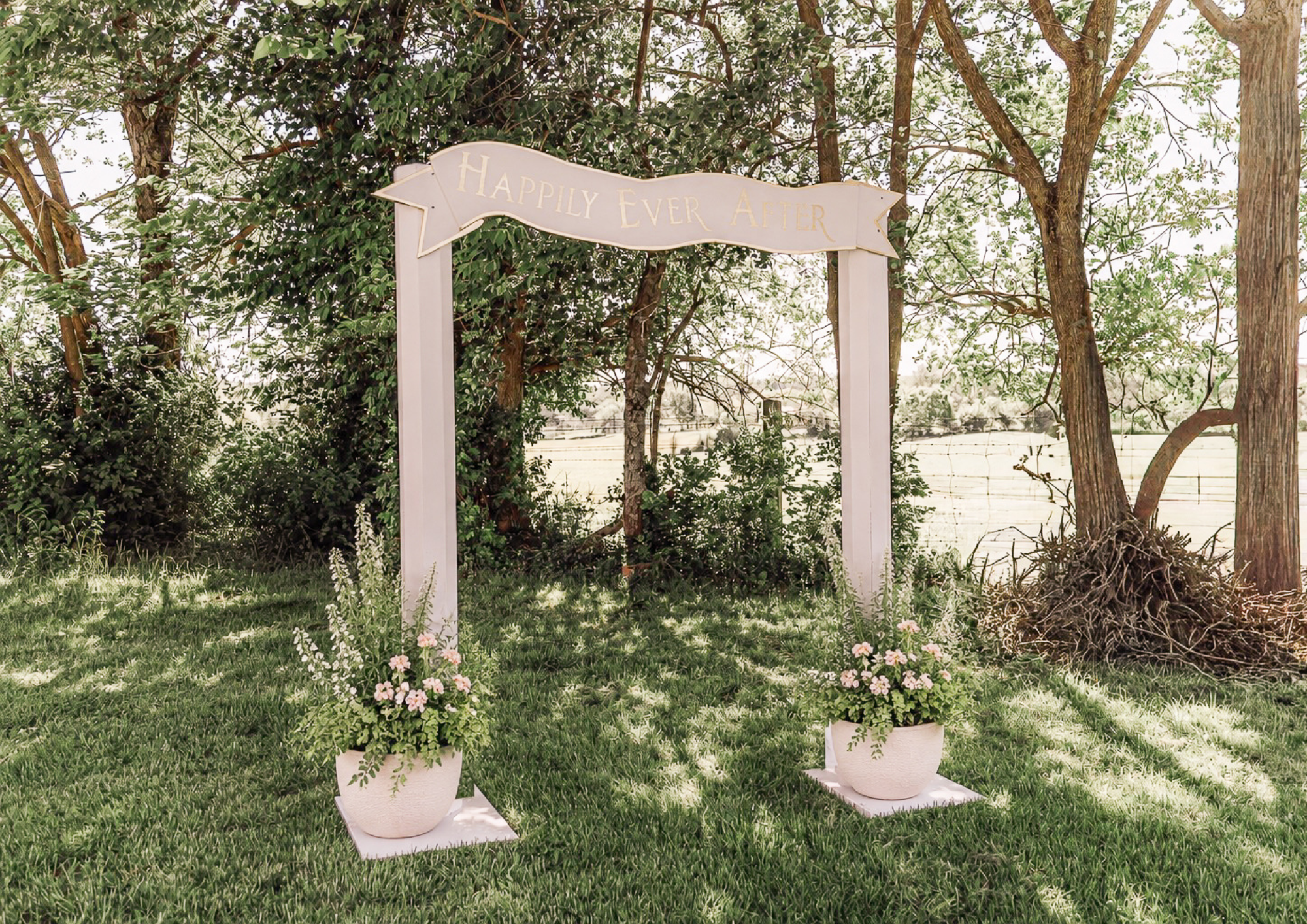 "Happily Ever After" Wedding arch daily rental